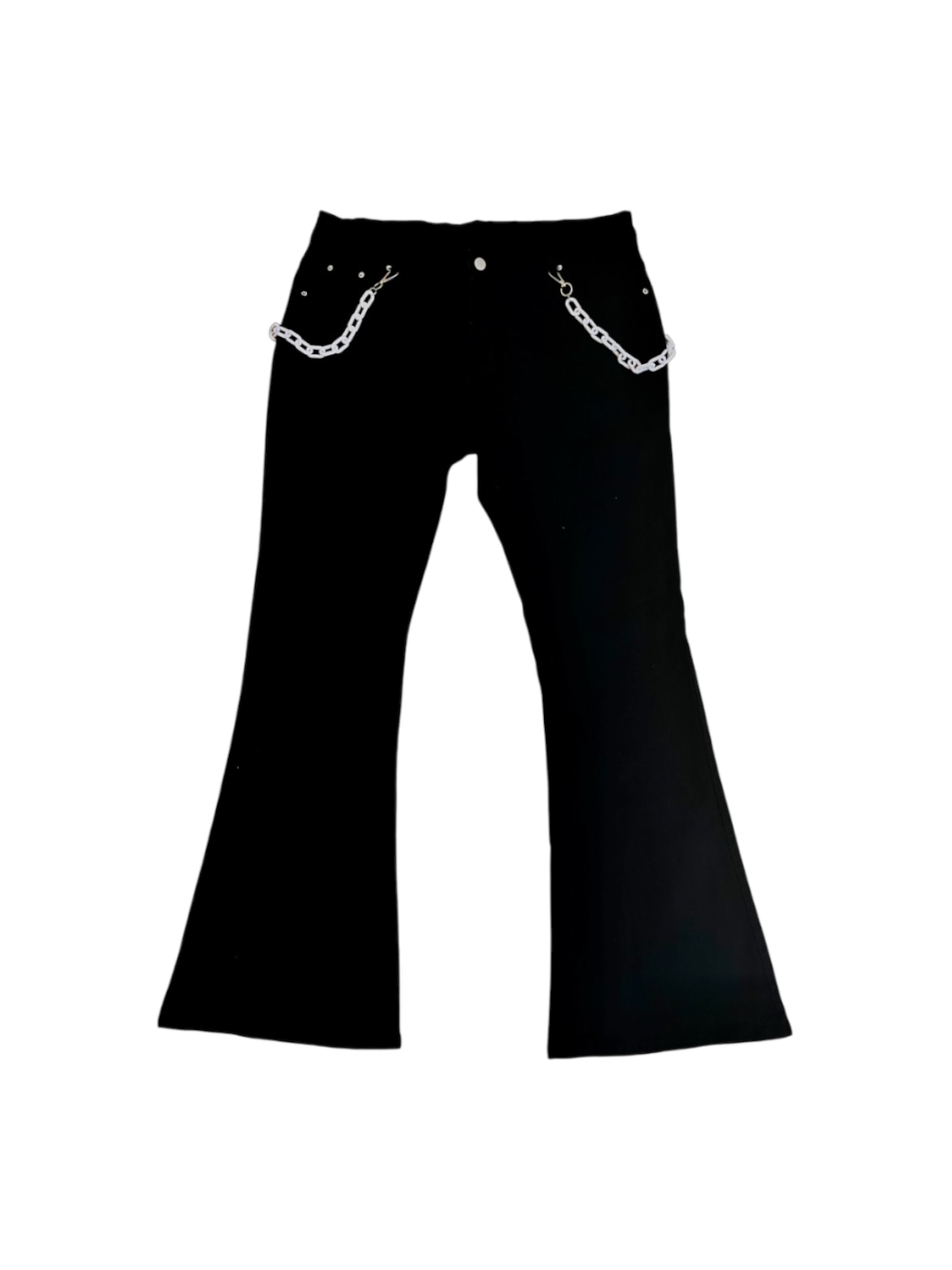 Black Flare Jeans + Chains