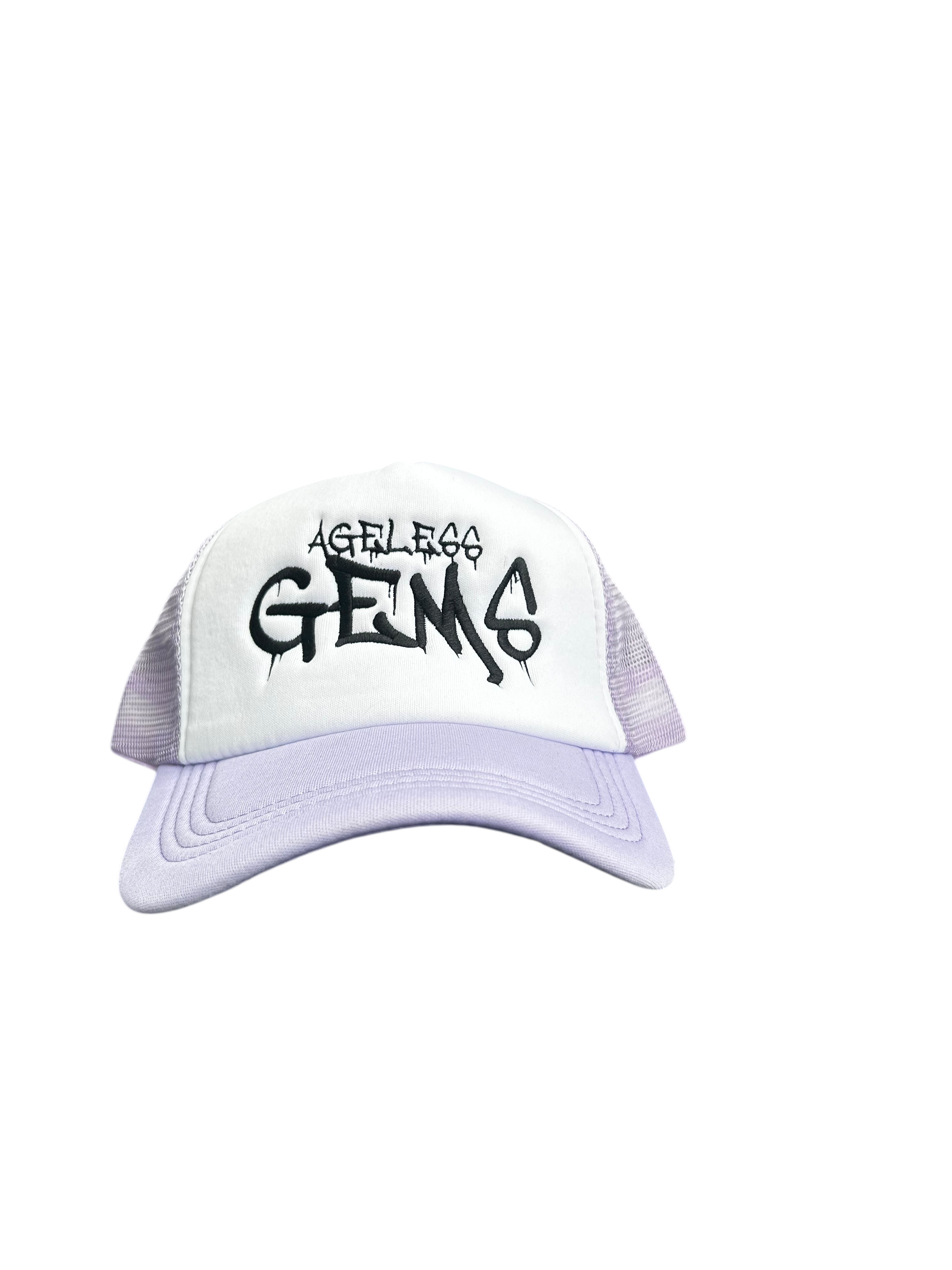 Ageless Gems Purple+White+Black Trucker Hat