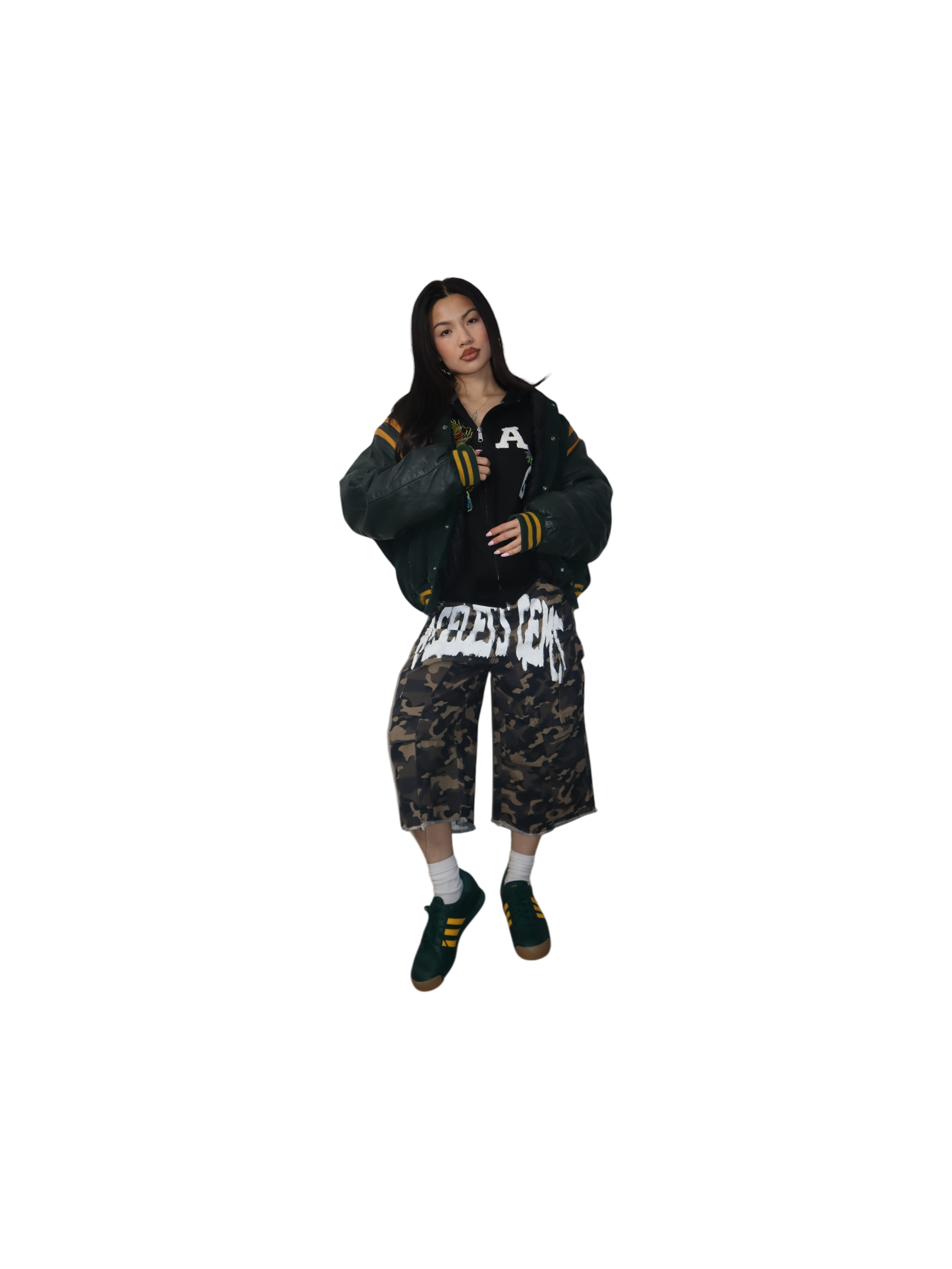 Baggy Wide Leg Camo Shorts