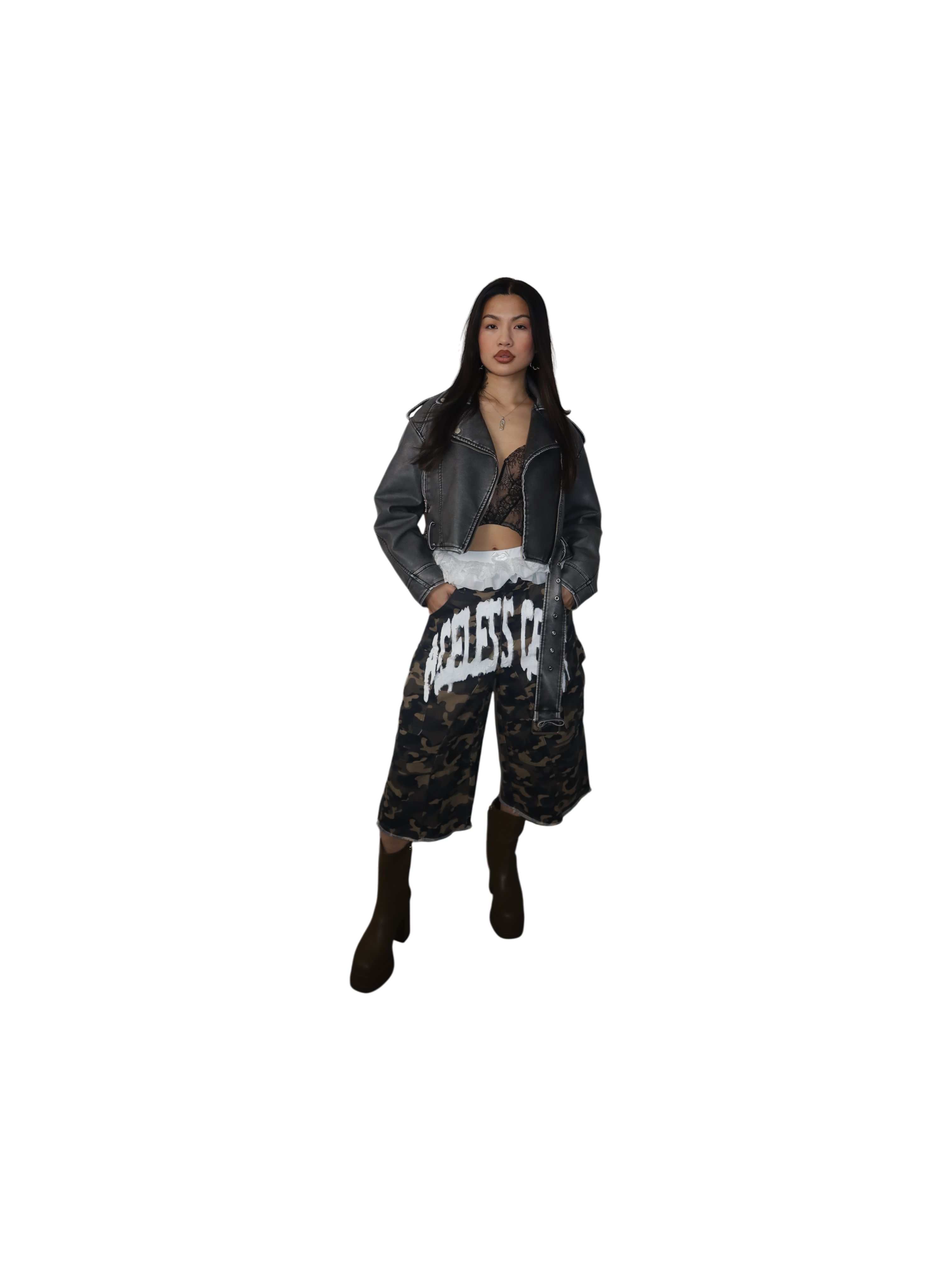 Baggy Wide Leg Camo Shorts
