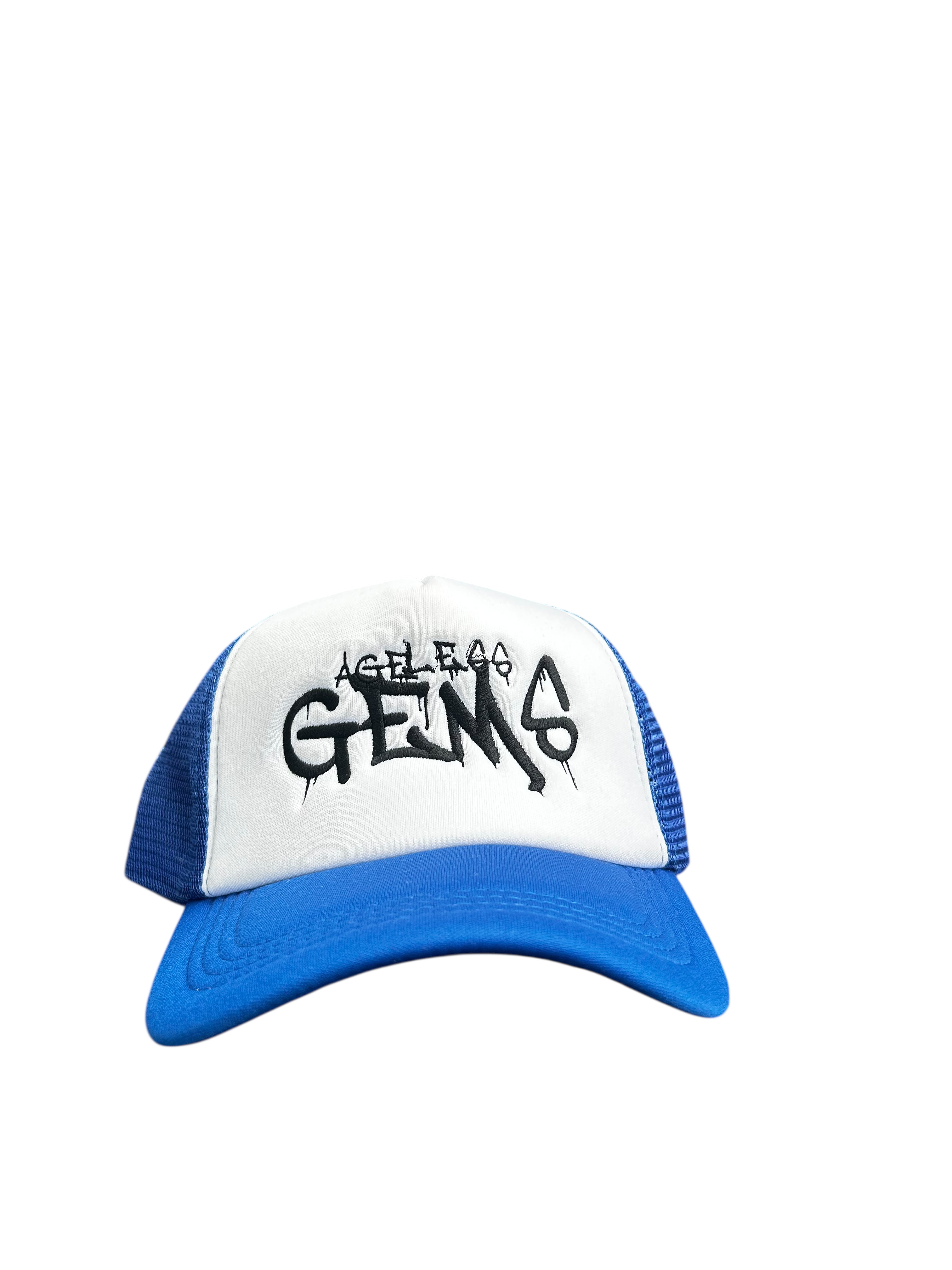 Ageless Gems Blue+White+Black Trucker Hat